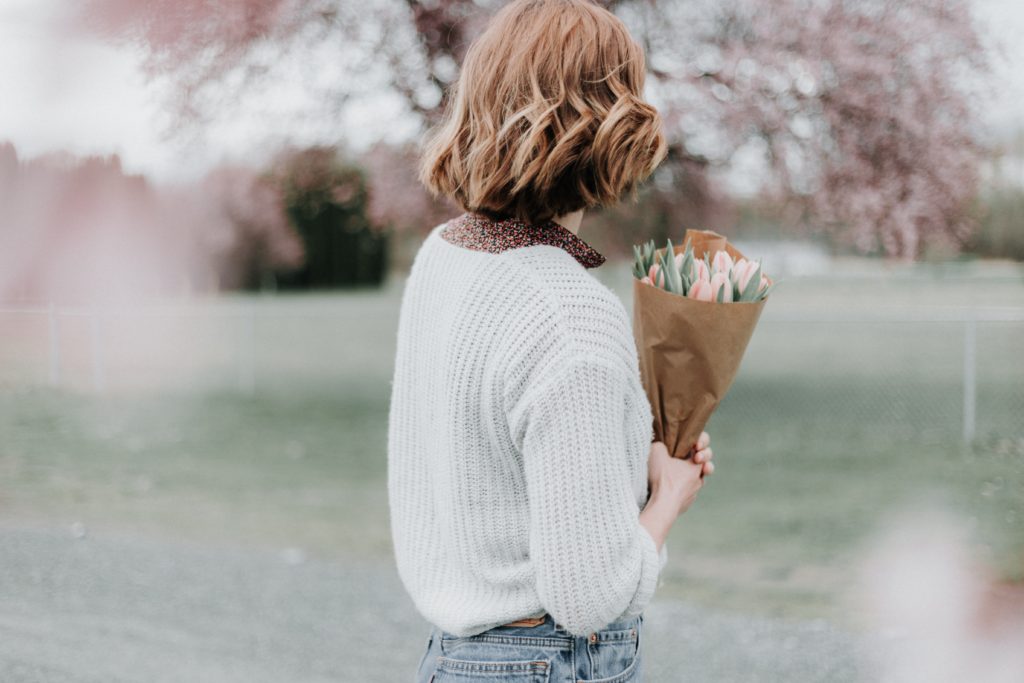 Woman with Tulips